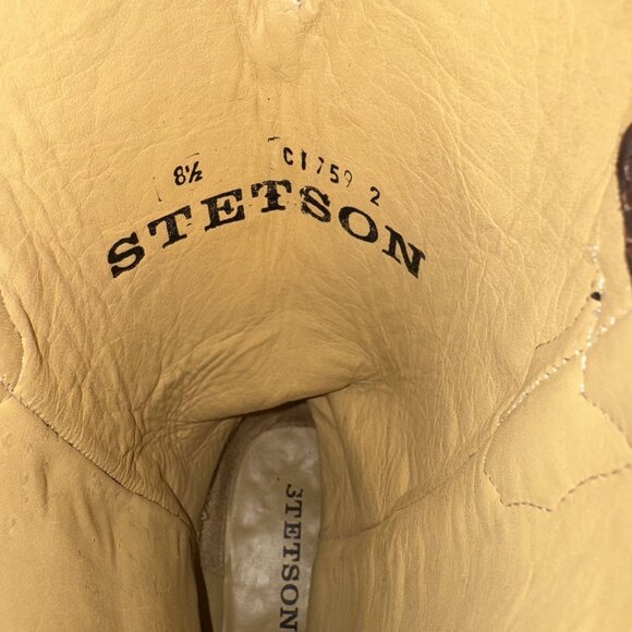 Stetson Casey BRown Leather Embroidered Snip Toe Western Boots Women's 8.5 - Picture 9 of 11